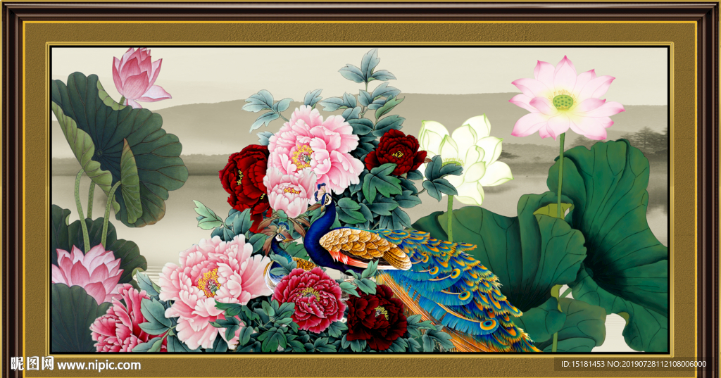 国画荷花