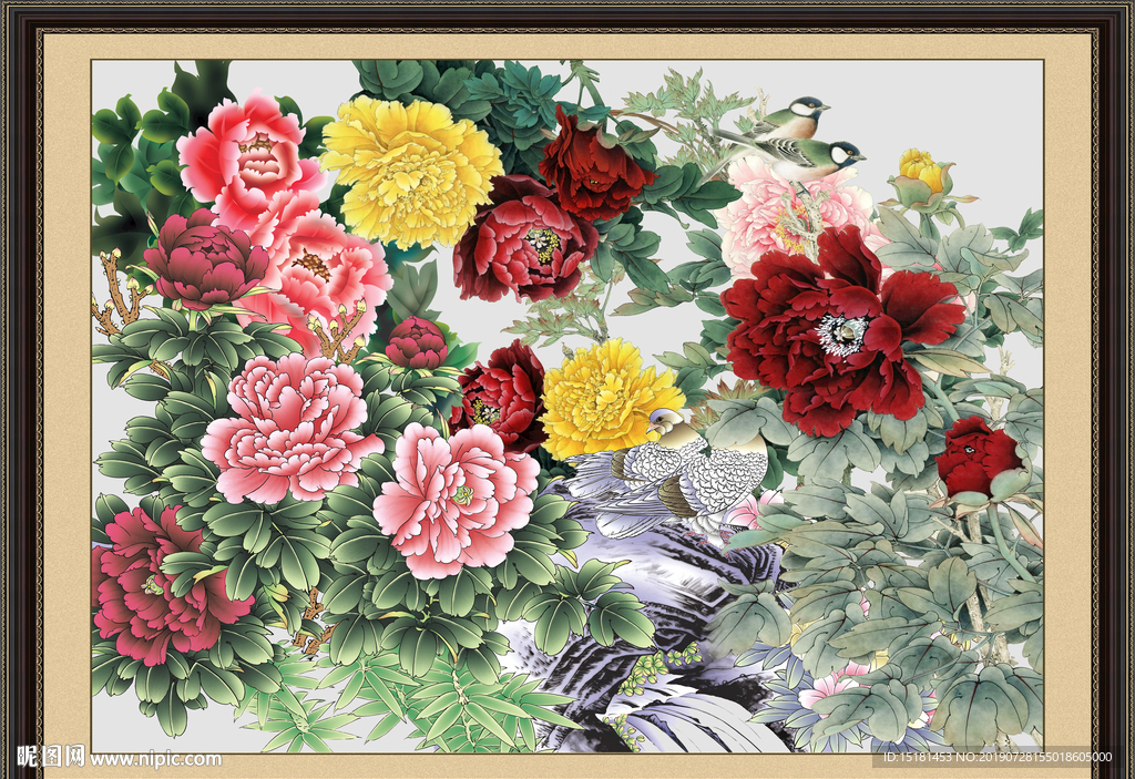 国画牡丹