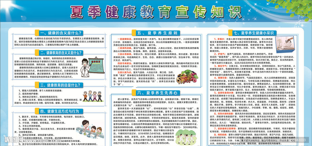 夏季健康宣传栏