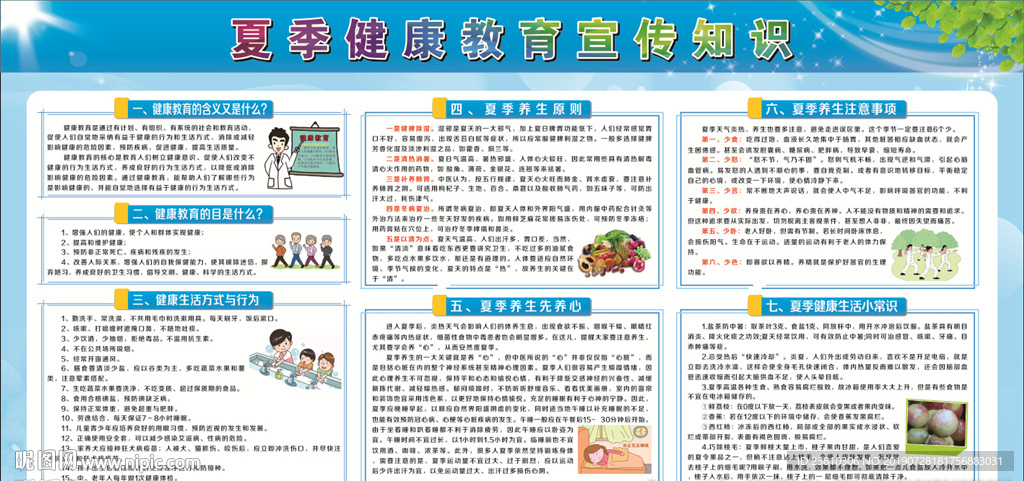 夏季养生宣传栏