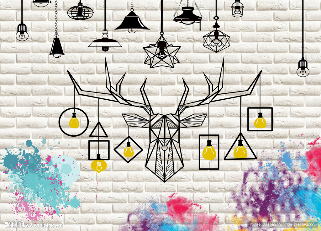 北欧简约时尚背景墙