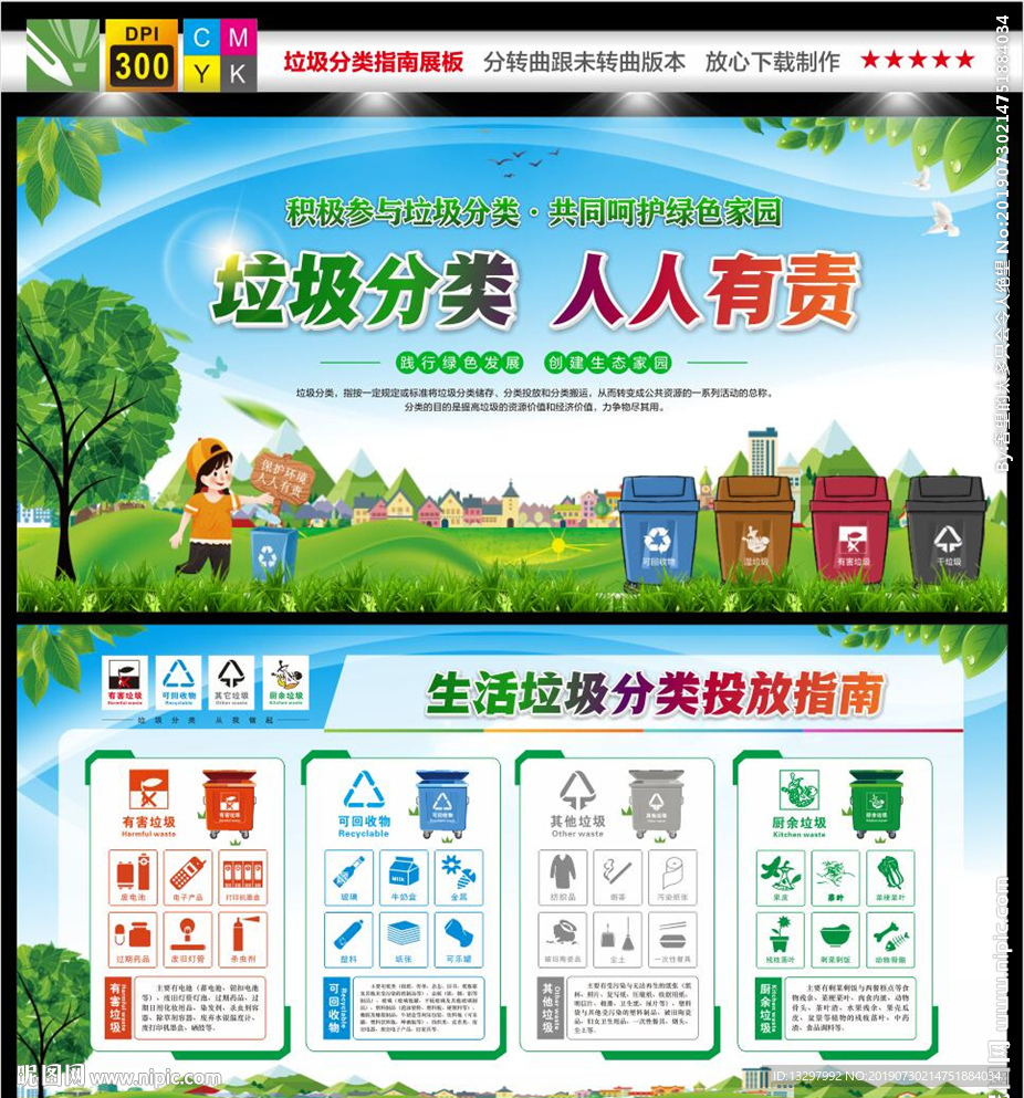 垃圾分类展板