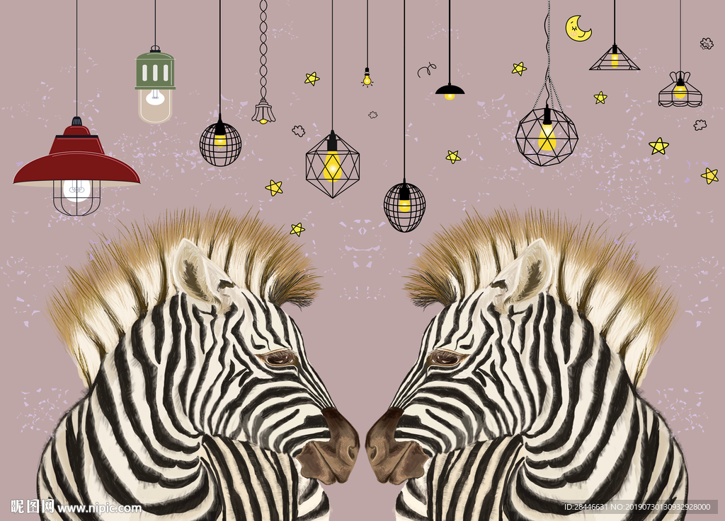 卡通儿童房背景墙