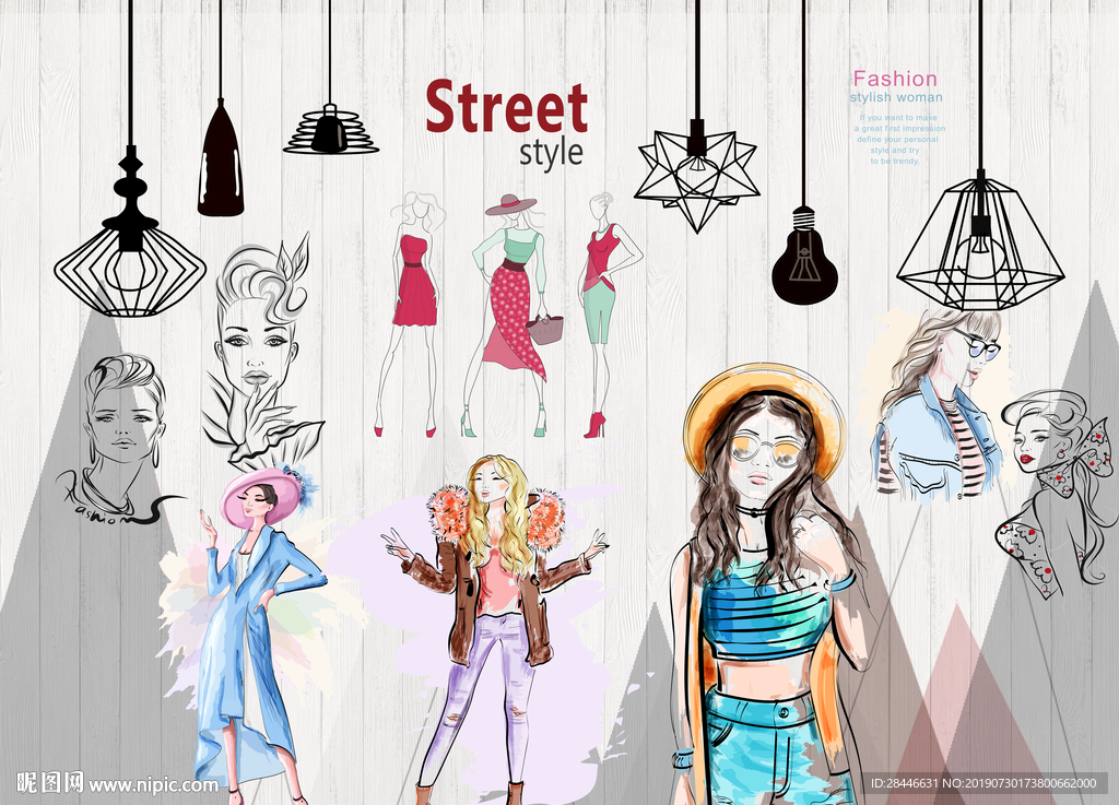 卡通儿童房背景墙