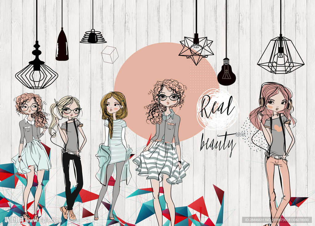 卡通儿童房背景墙