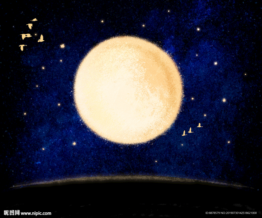 手绘月亮背景