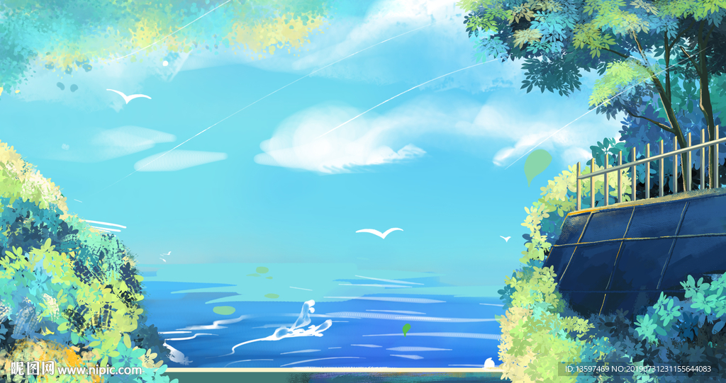 手绘风景