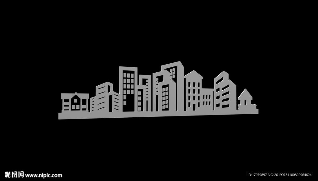 3D城市剪影模型
