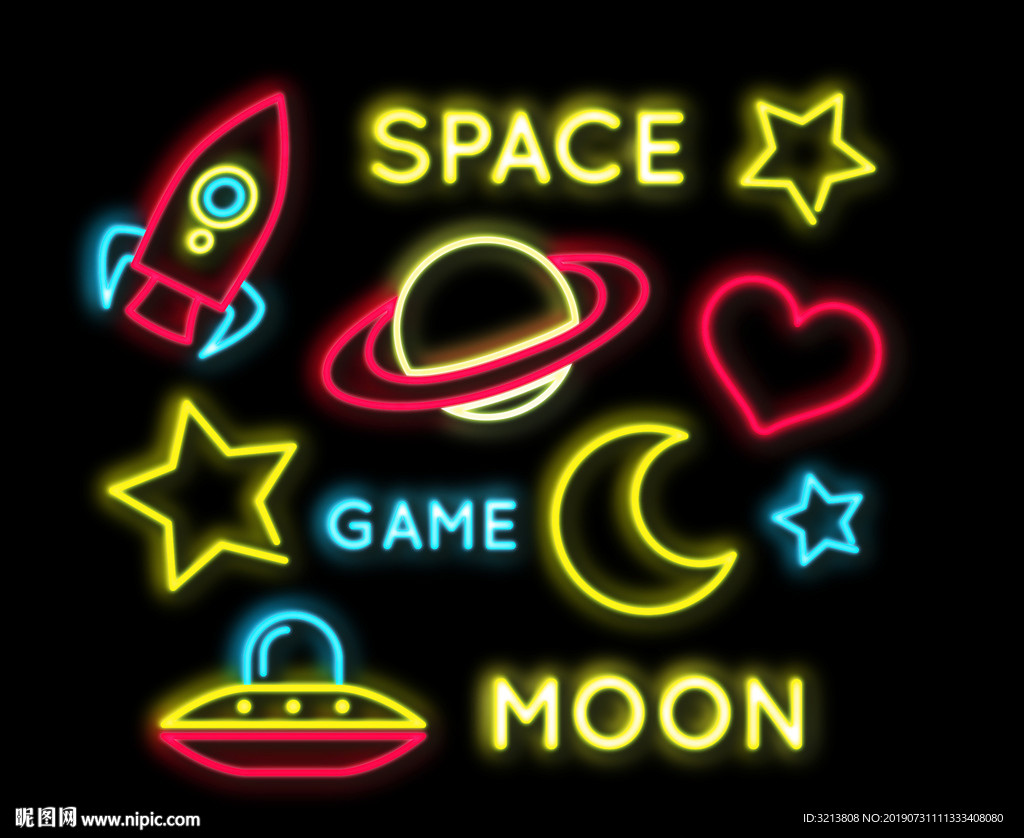 霓虹灯 LED 装饰 宇宙