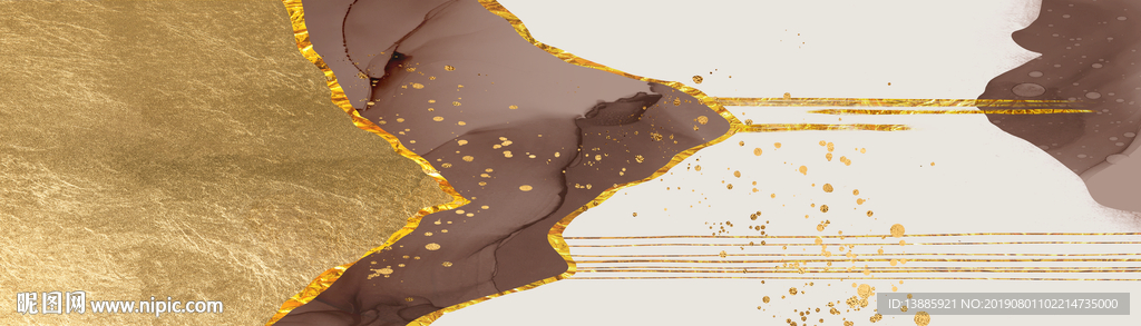 金箔抽象床头画