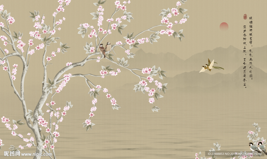 花鸟背景墙