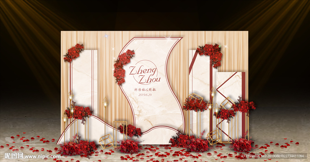 香槟色婚礼迎宾区