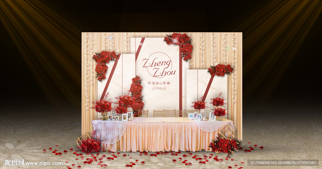 香槟色婚礼签到区