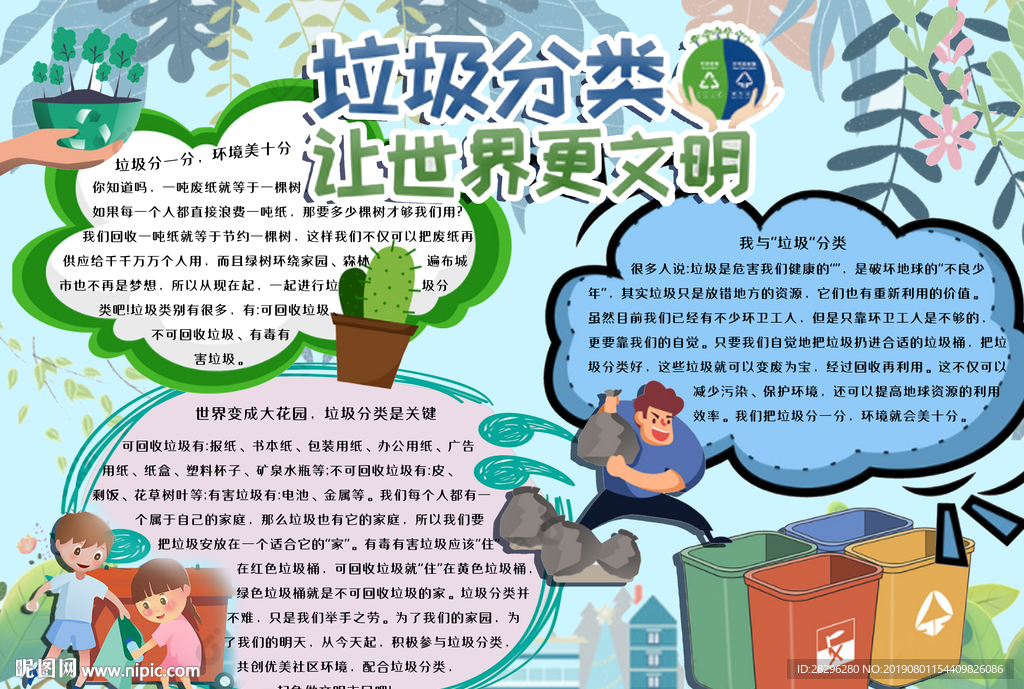 时尚垃圾分类小报