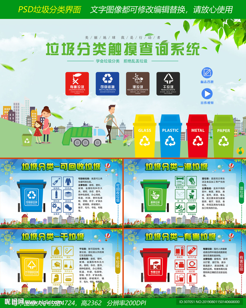 垃圾分类标识触摸软件