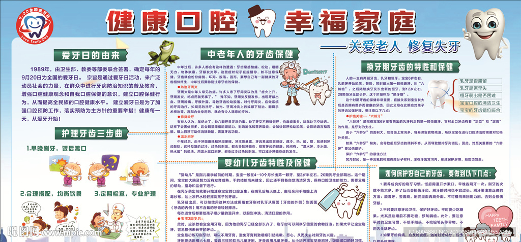 全国爱牙日展板