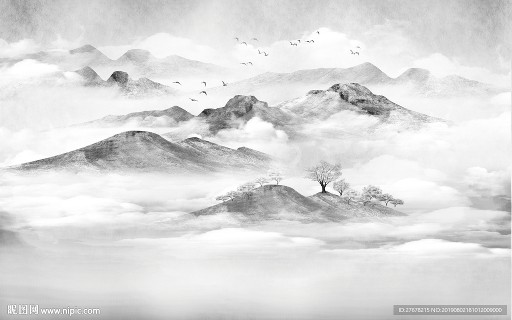 现代新中式山水画