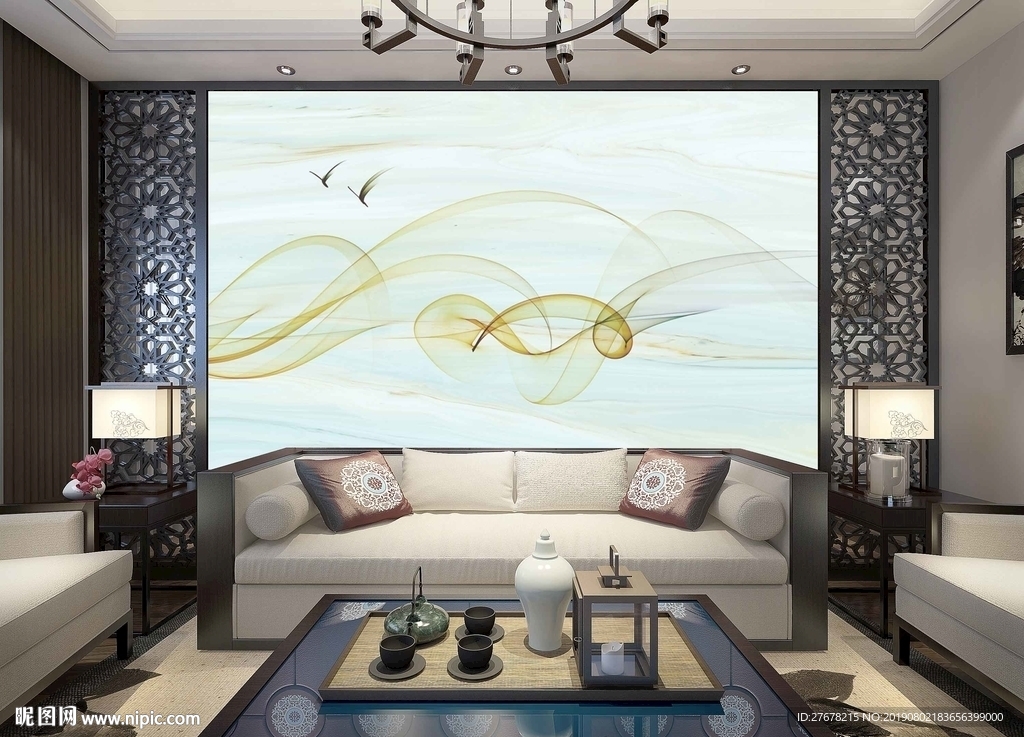 现代简约背景墙