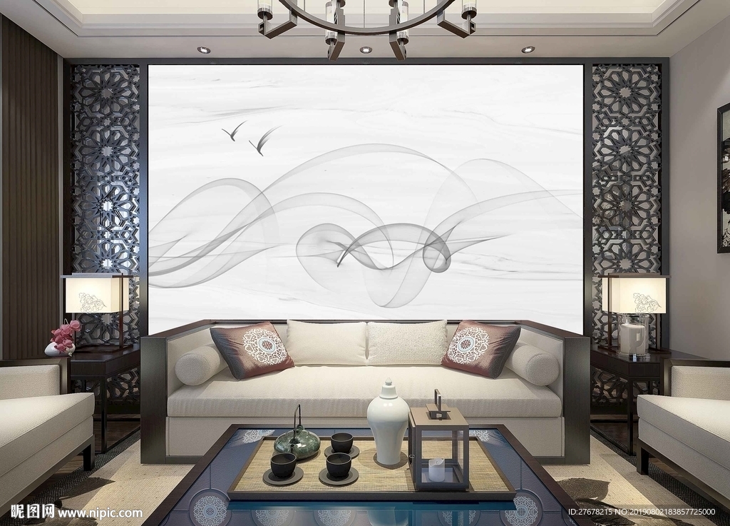 现代简约背景墙