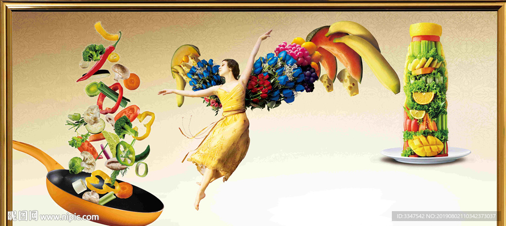 营养套餐背景画
