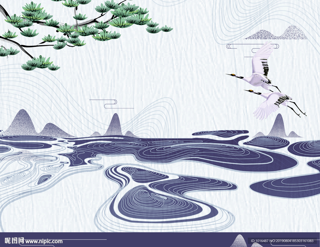 地产 山 海 江 别墅 中国画