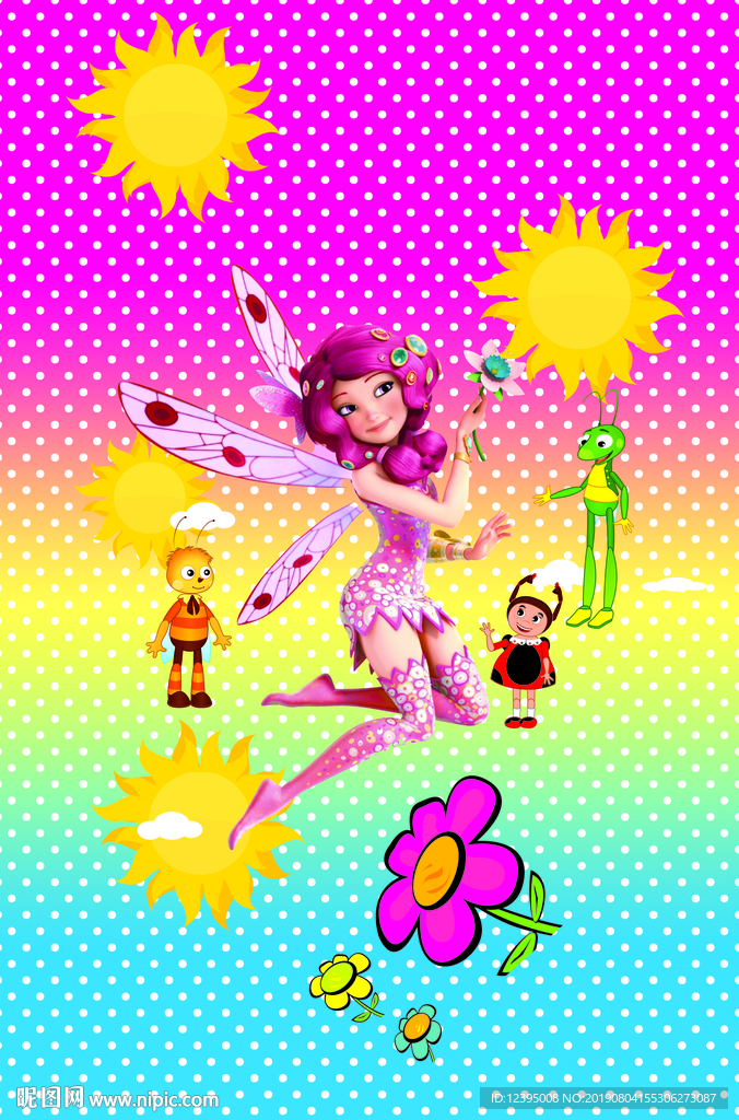 卡通小美女分层素材