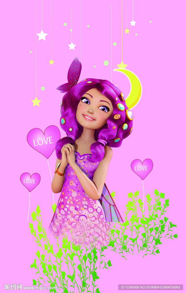 卡通小美女分层素材