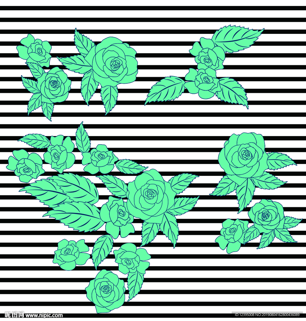 花朵叶子分层素材