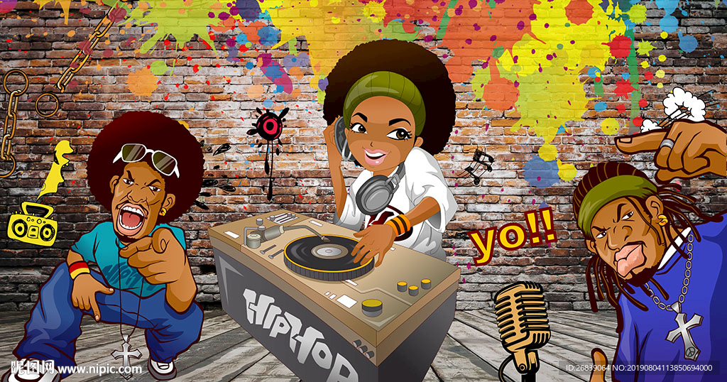 嘻哈摇滚背景墙