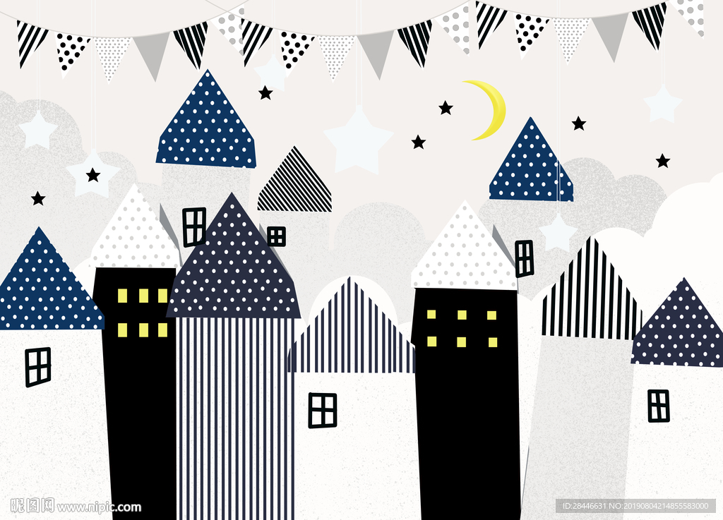 卡通儿童房背景墙