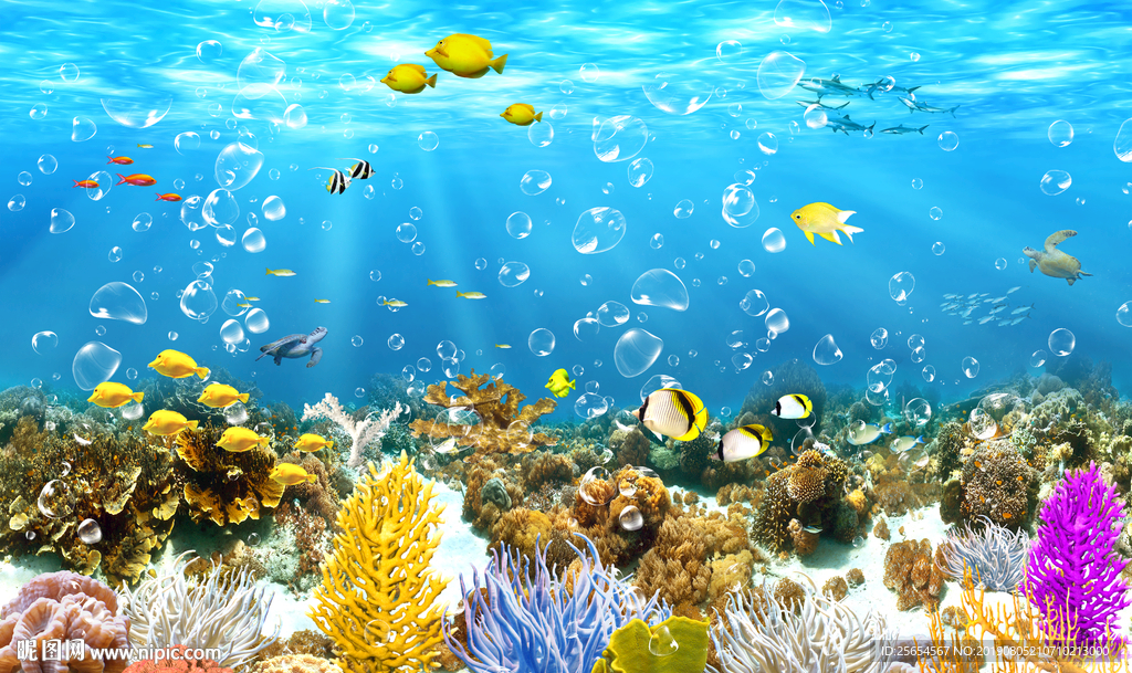 海底世界背景墙设计图