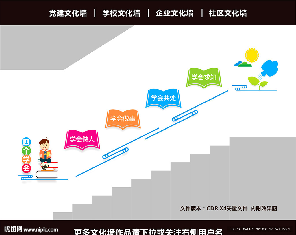 校园楼梯文化墙