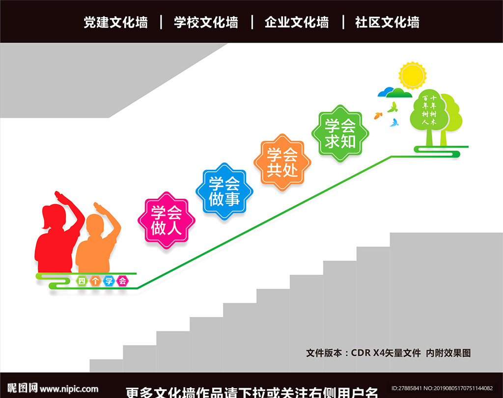 校园楼梯文化墙