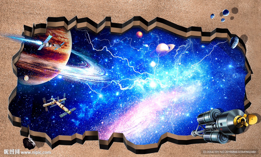 3D星空立体画