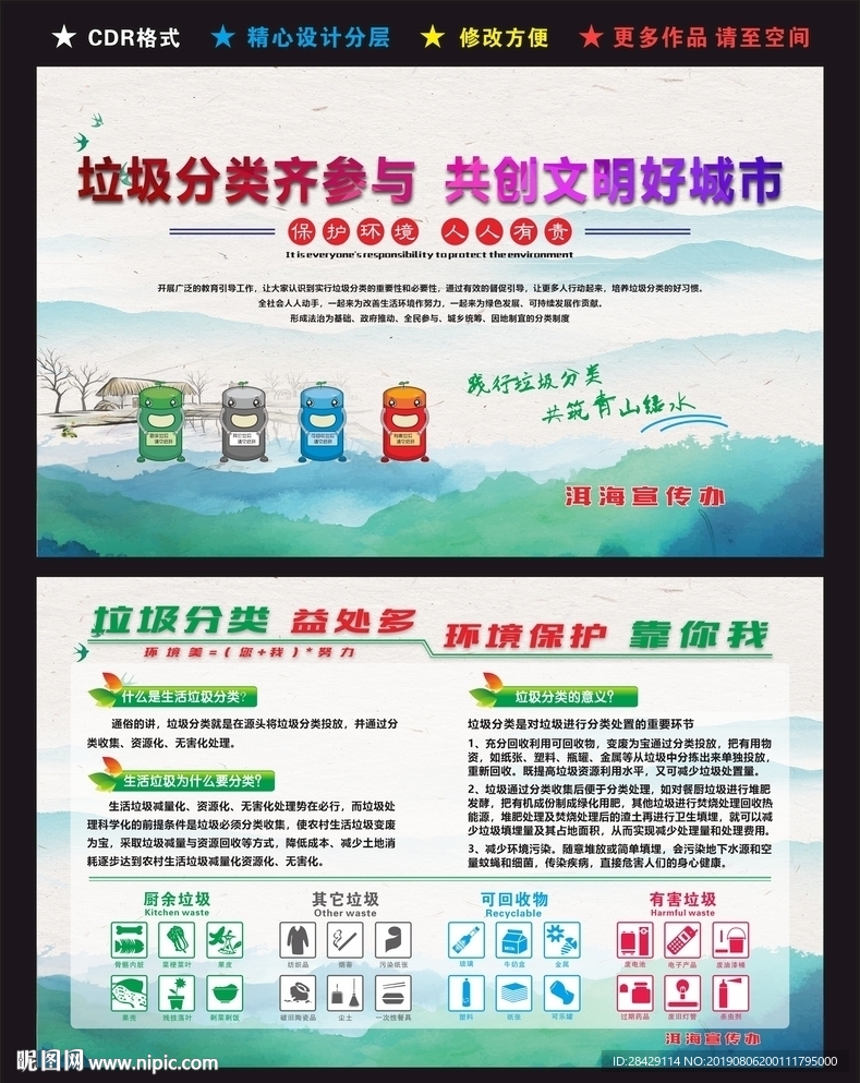 垃圾分类展板
