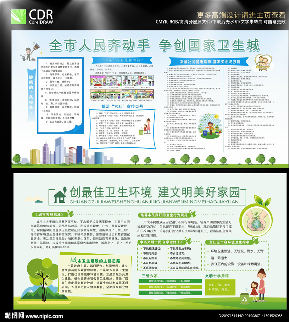 创建卫生城市 宣传栏模版