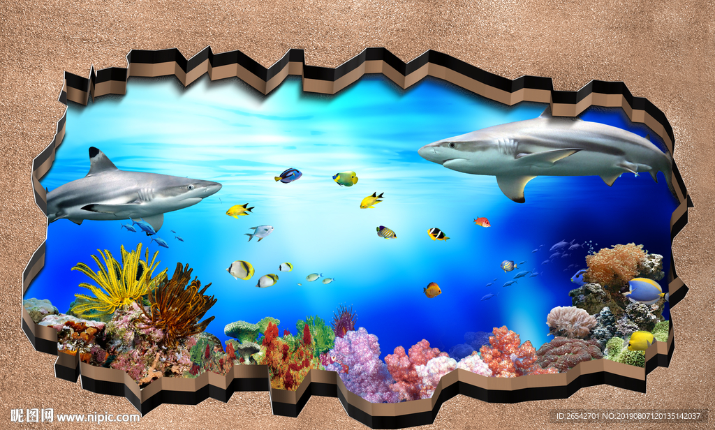 3D鲨鱼立体画