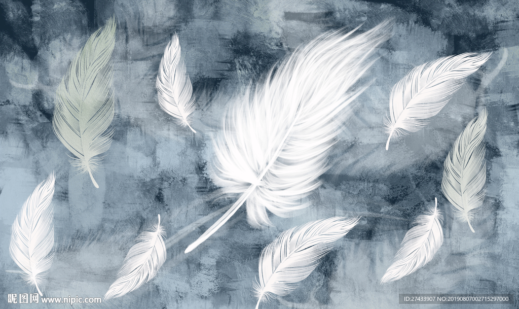 羽毛背景墙