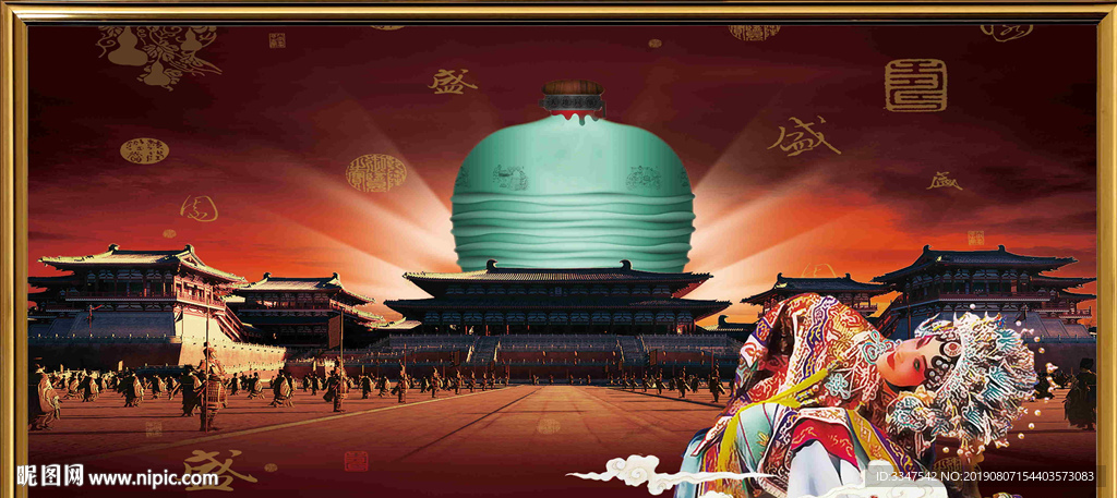 贵妃醉酒背景画