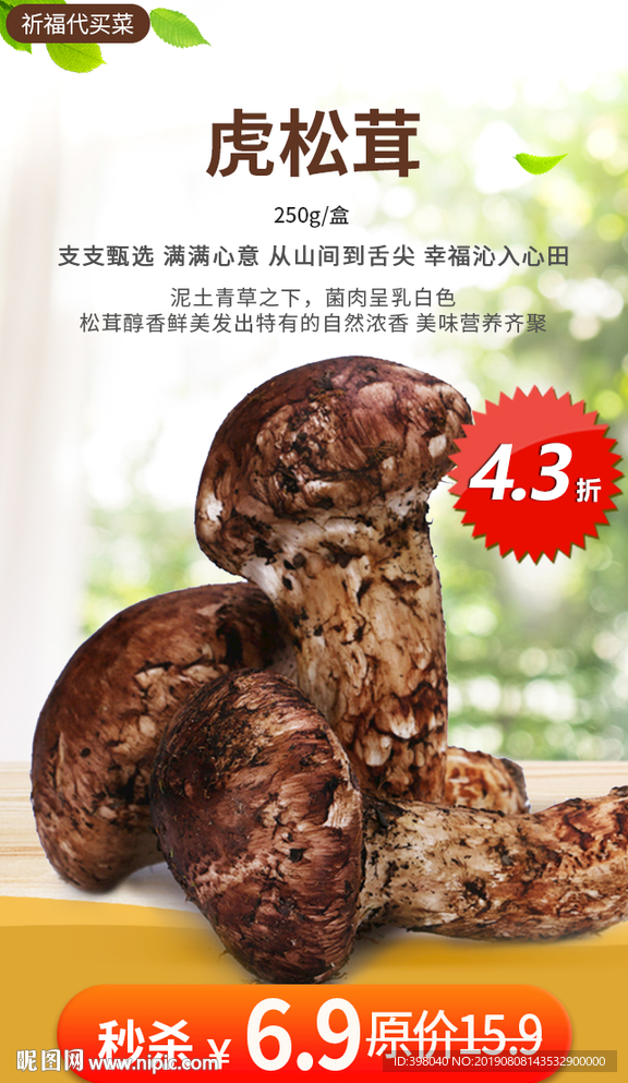 生鲜网络小海报设计松茸