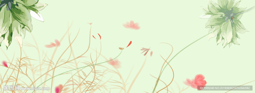 藤蔓植物清新背景