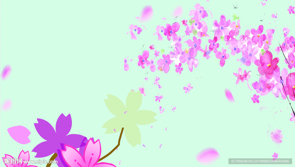 花瓣植物清新背景