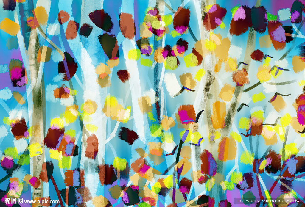 抽象彩色油画