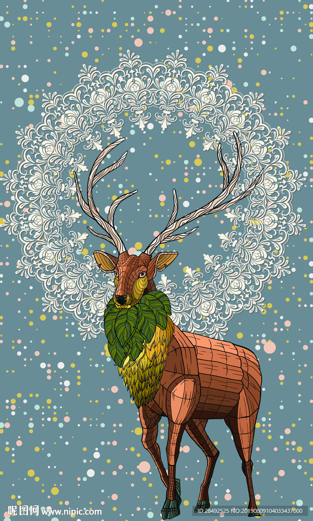 麋鹿玄关装饰画