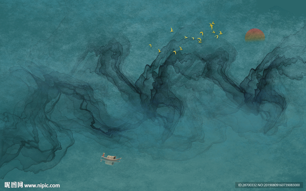 意境水墨山水画