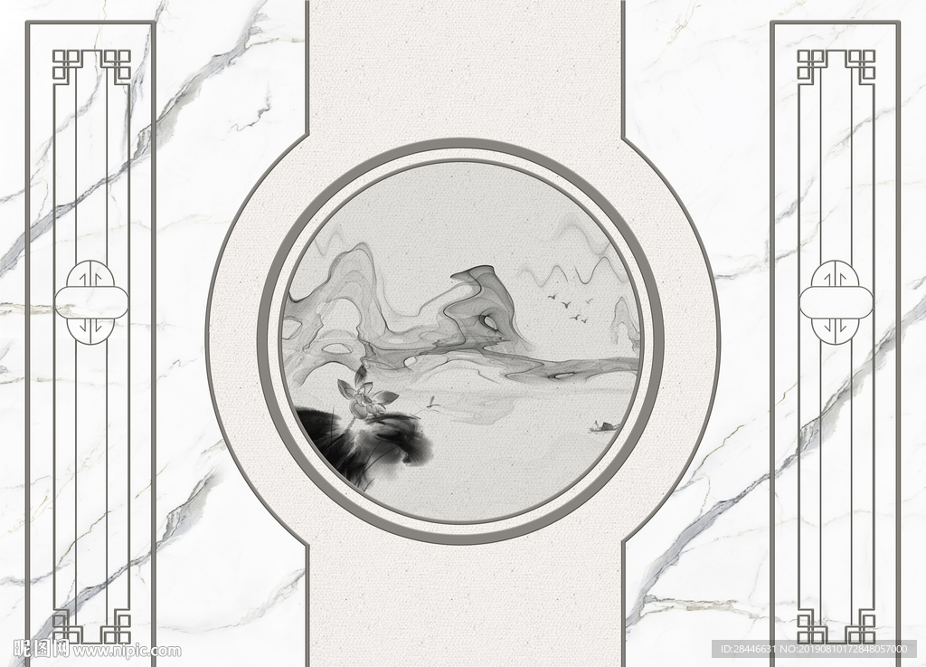 新中式护墙板背景墙