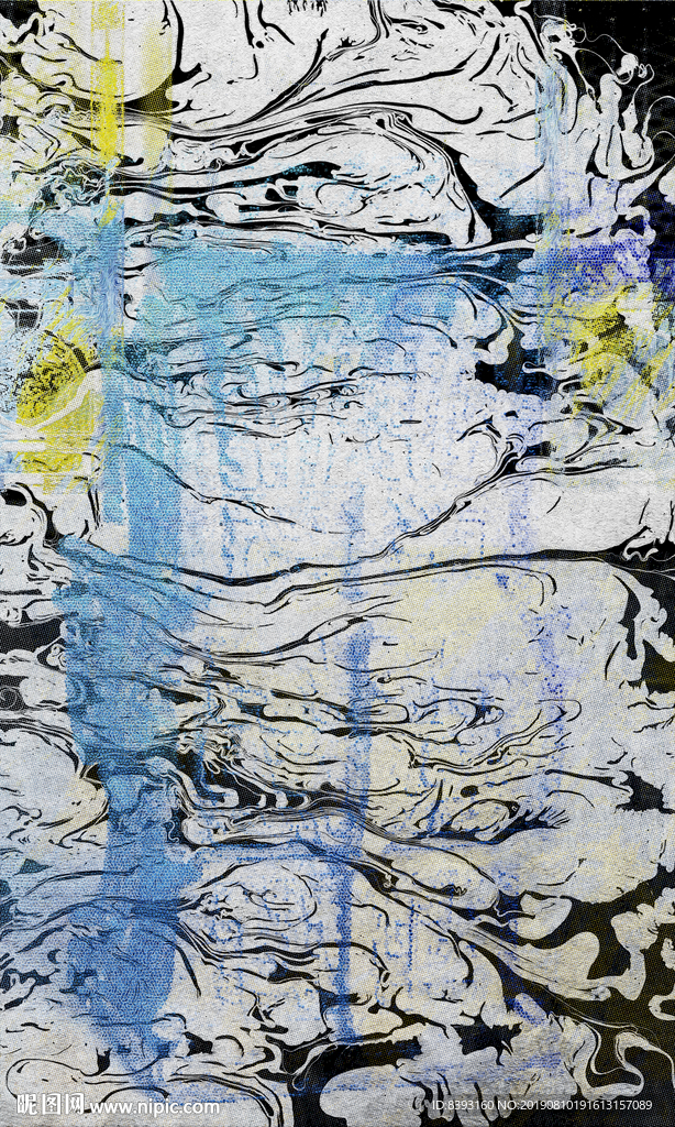 油墨颜料抽象画