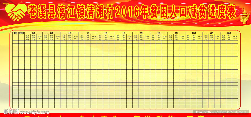 减退进度表  制度 展板