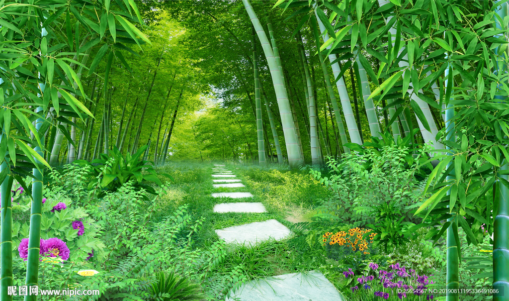 竹报平安走道背景