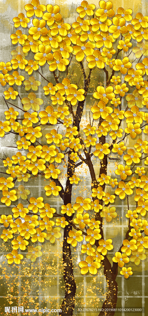 黄金发财树装饰画